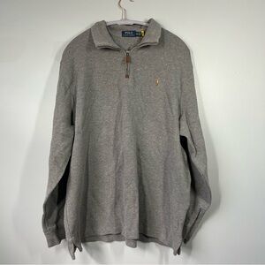 Grey polo Ralph Lauren 1/4 zip size XXL 100% cotton